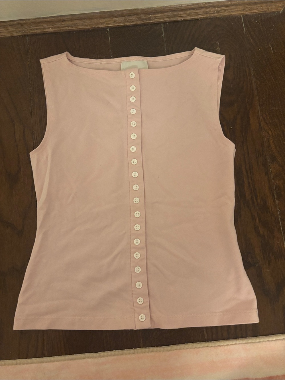 Reformation Pale Pink Button-Front Tank Top